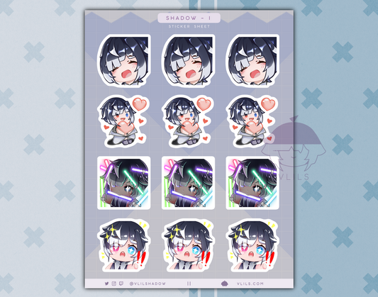 Shadow Emotes V1 ✦ Sticker Sheet