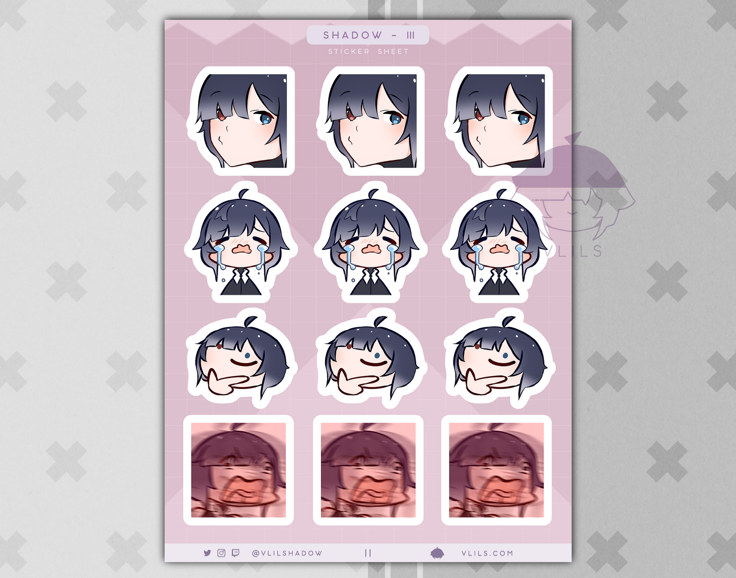 Shadow Emotes V3 ✦ Sticker Sheet